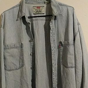 Levis Light Wash Jean Shirt XL